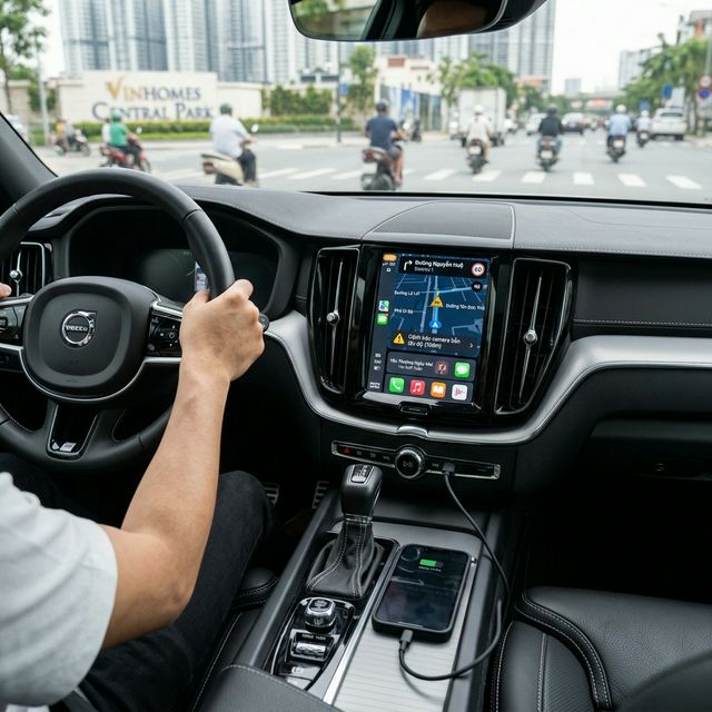 Vietmap Live Pro kết nối Apple CarPlay trên màn hình ô tô - dẫn đường an toàn