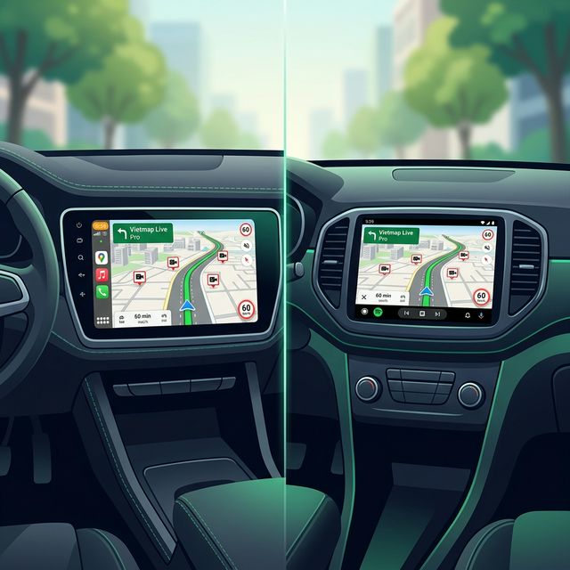 Kết nối Vietmap Live Pro Apple CarPlay Android Auto trên ô tô