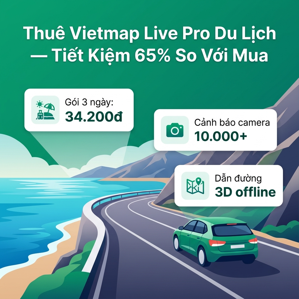Thuê Vietmap Live Pro du lịch tiết kiệm 65% so với mua